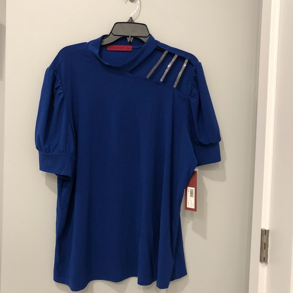 NWT Love Scarlett Electric Blue top 2X